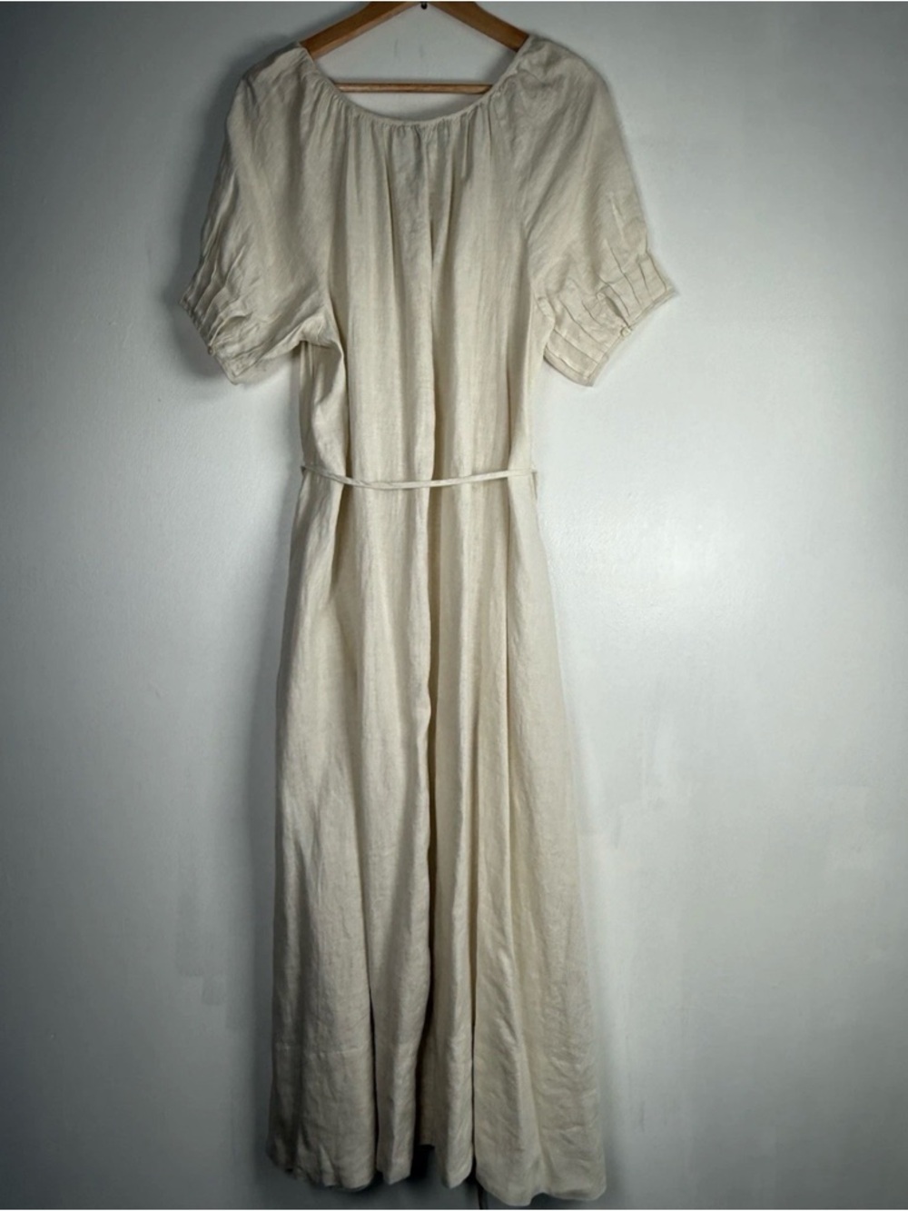 J.Crew 100% Linen Button-Up Midi Dress with Tie Waist Size XL New - Picture 5 of 10
